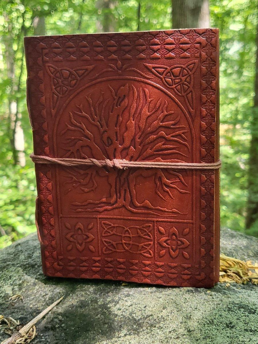 Leather Tree of Life Celtic Knot Journal, Welsh Embossed Notebook